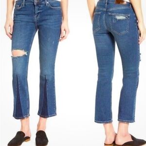 FP Movement by Free People Distressed Blue Cropped Jeans